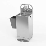 Lave-mains inox autonome chauffant avec distributeur de savon et poubelle par Sofinor