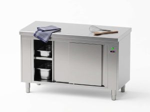 Meuble étuve à bords rayonnés inox cuisine pro Sofinor